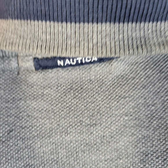 Mens Nautica 1/4 Zip Knit Long Sleeve Shirt/polo Blue/gray Size Med - Picture 6 of 7